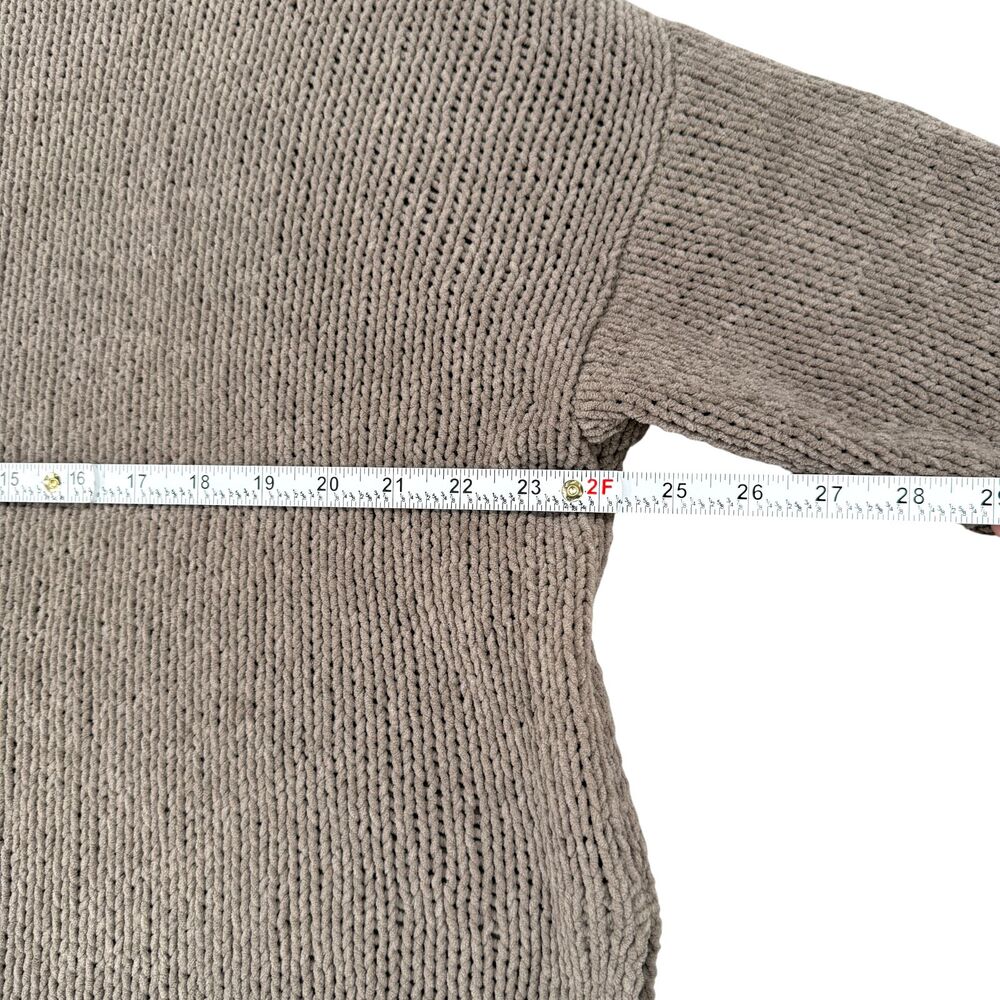 Aerie Oversized Turtleneck Sweater XS Taupe Chenille Knit Cozy Soft Slouchy Boho - Picture 8 of 12